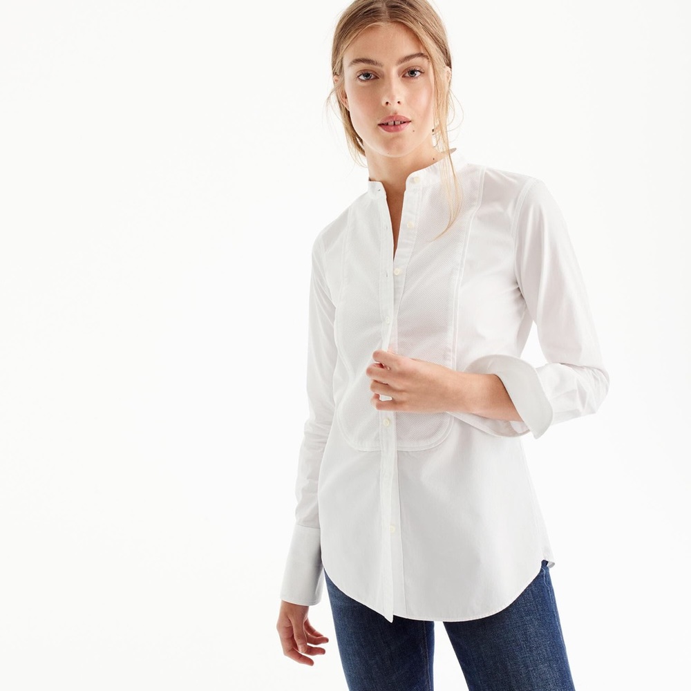 J.Crew Thomas Maison Mandarin Collar Tuxedo Shirt
